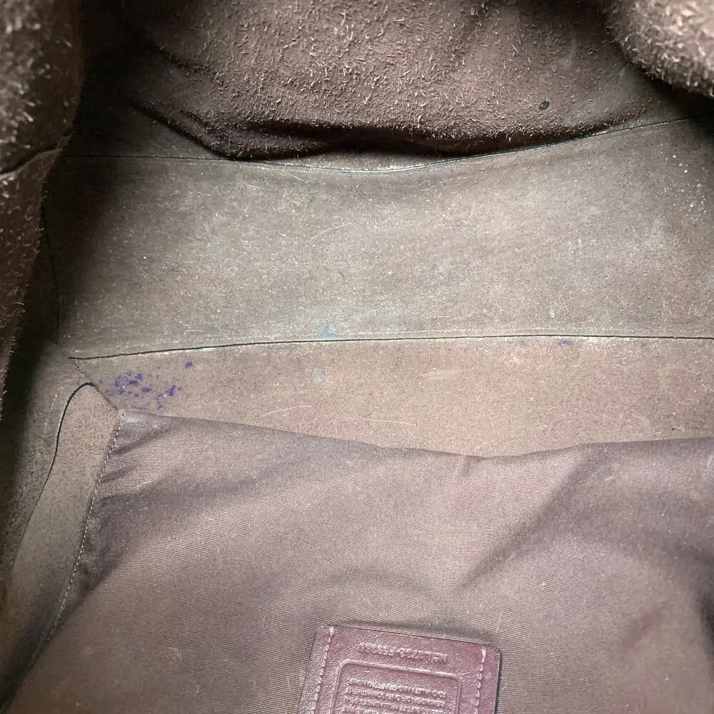 Coach Large Metallic Pewter Soft Leather Tote Bag *FLAWS